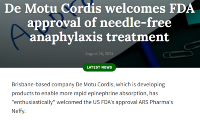Raising awareness of emerging anaphylaxis technology