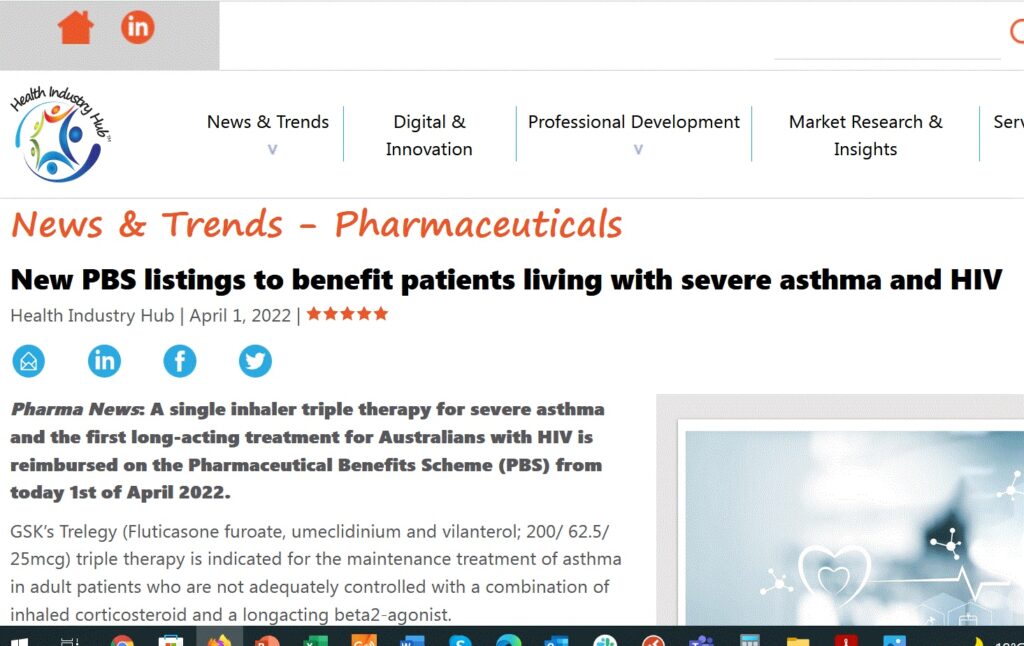 Coverage of a product launch in Health Industry Hub